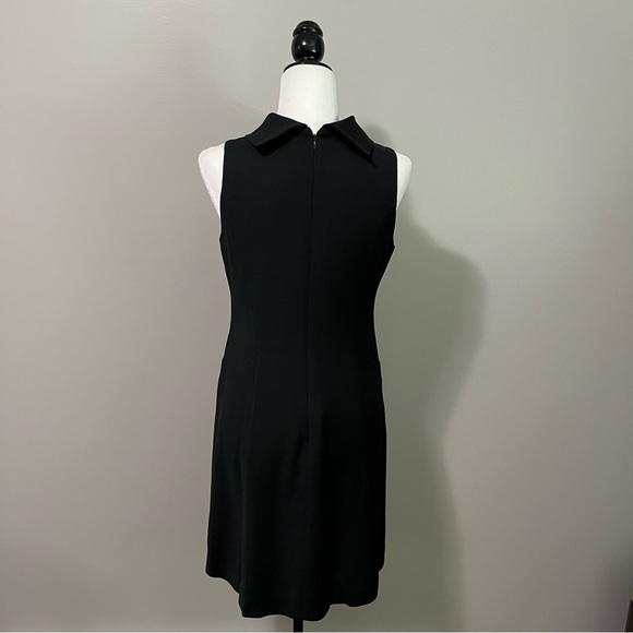 M Siamo Mock Neck Sleeveless Black Wool Lined Sheath Dress - Picture 8 of 12